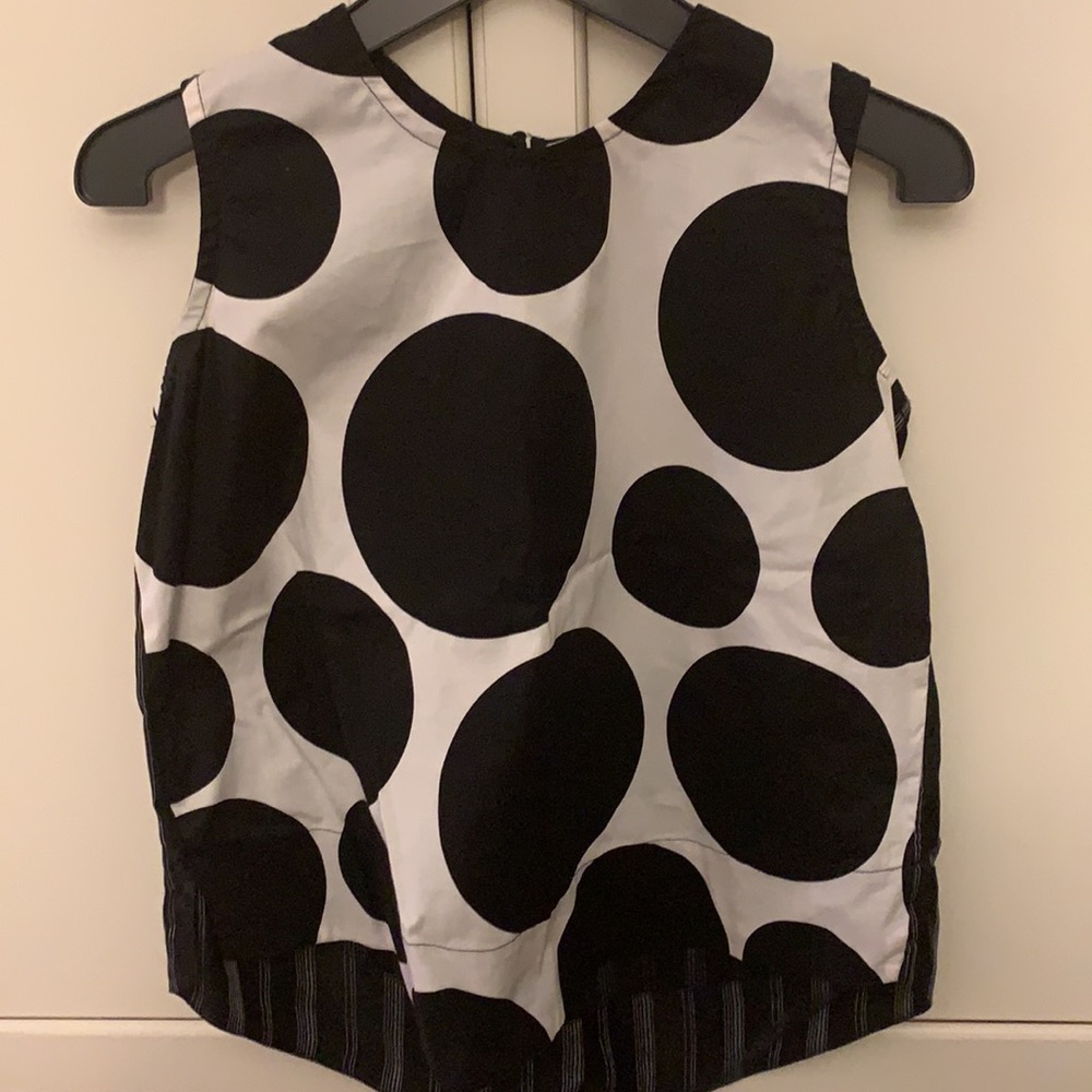 Alembika bold bubbles top and striped pants